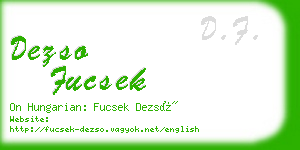 dezso fucsek business card
